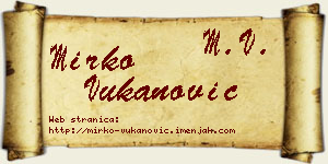 Mirko Vukanović vizit kartica